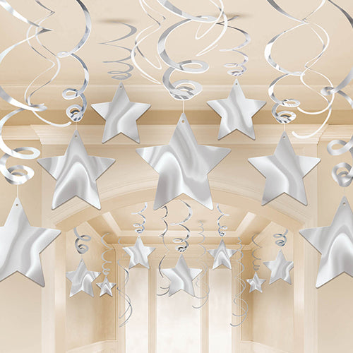 Shooting Stars Silver  decoration swirl 