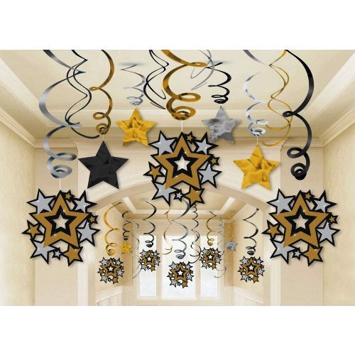 Party Balloon Star Studded Hanging Swirl 