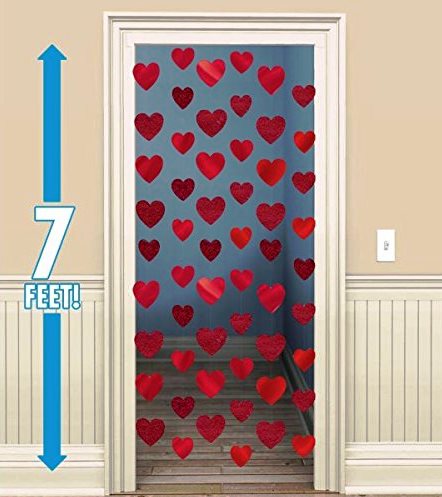 Party Balloons Red Hearts String Decoration