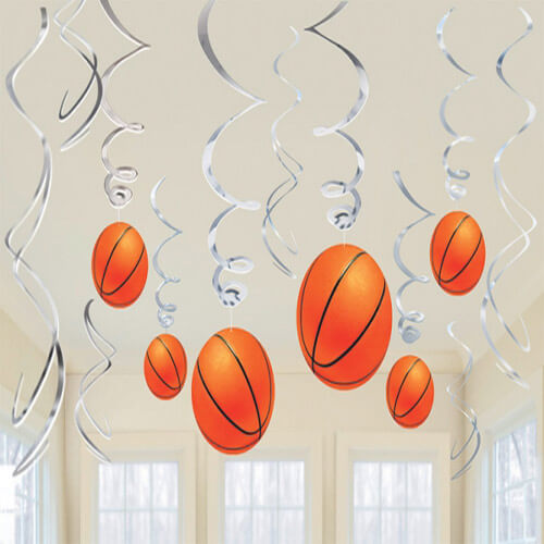 Party Balloon Basketball Party Pack Decoration Swirl 