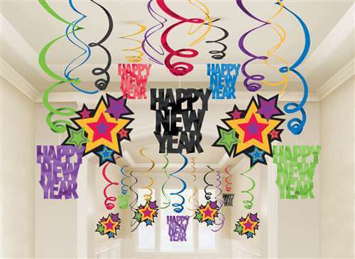 Party Balloon Jewel New Year Hanging Swirl