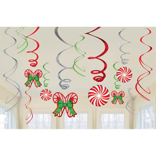 Christmas Candy Cane Swirl Party Decorations