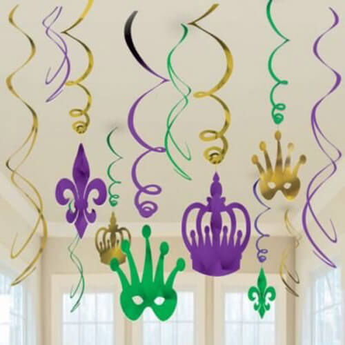 Party Balloon Decoration Mardi Grass Party Pack Swirl