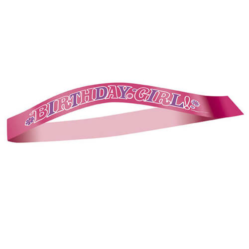Party Balloon Birthday Girl Satin Sash 
