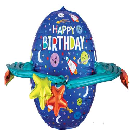 Party Balloon  Happy Bday Colorful Galaxy Balloon 29" 
