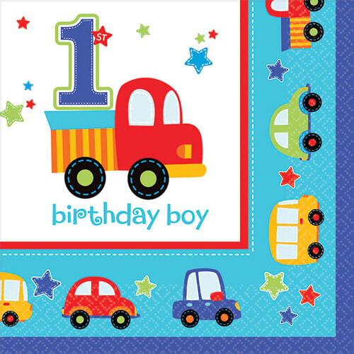 Party Balloon Aboard Birthday Napkins