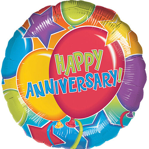 Balloons Party Celebrate 18" Anniversary Glitter Foil Balloon S40 