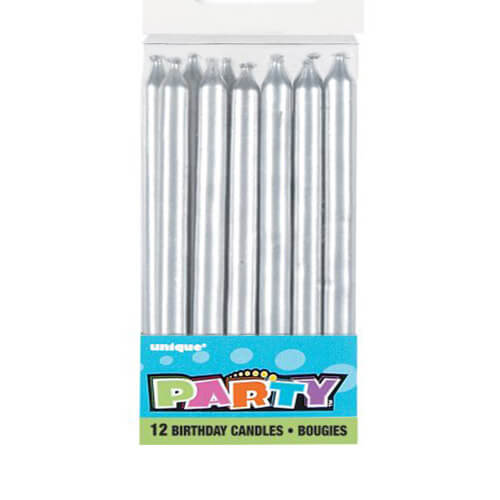 Party Balloons Celebrate Silver Birthday Candles