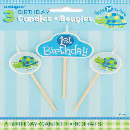 Party Balloon Turtle Birthday Candle Set 