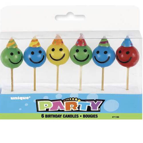 Party Balloon Face Pick Birthday Candles