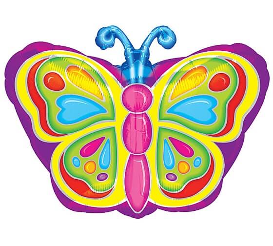 Party Balloon 18" Bright Butterfly Foil Balloon S50