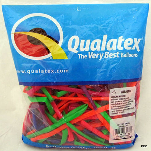 Party Balloon 260 Q Neon Assortment Latex Balloon