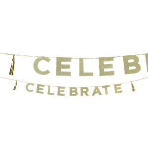 Party Balloon Celebrate Gold Glitter Letter Banner L16