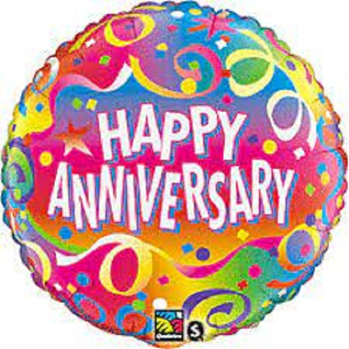 Happy Anniversary Conffiti Color full 18" Foil Balloon 