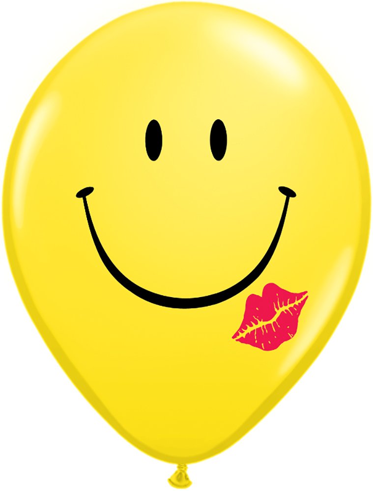 Party Balloon 11" A Smile &amp; A Kiss Latex Balloon-50CT