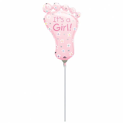 Party Balloon 9" Its A Girl Feet Airfilled Foil Balloon