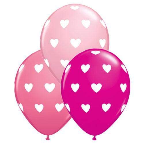 Party Balloon Big Hearts 11" Latex Printed Balloon