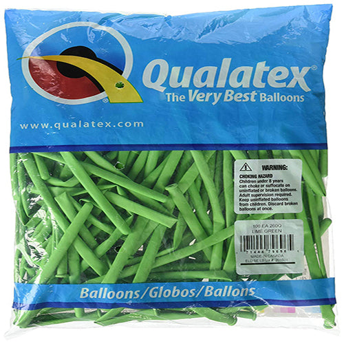 Party Balloon 260Q Latex Balloons - Lime Green