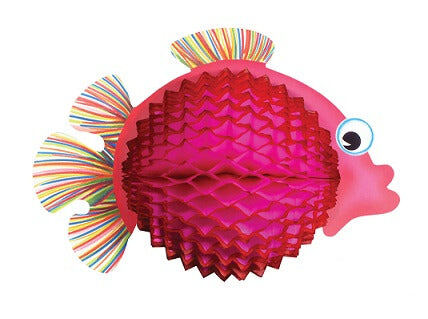 Party Balloon Pink Fish Honeycomb Decoration 33 Centimeter