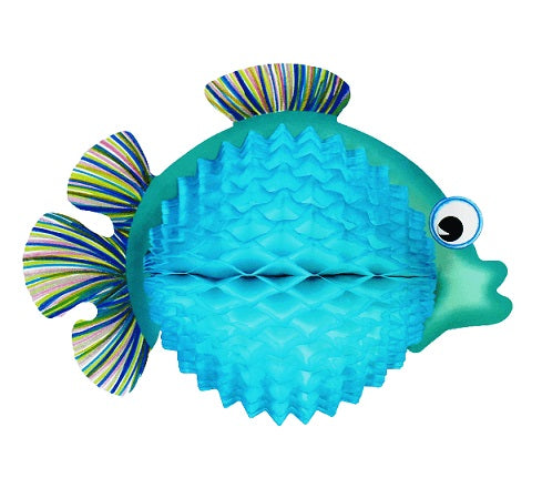 Party Balloons Blue Fish Honeycomb Decoration 33 Centimeter