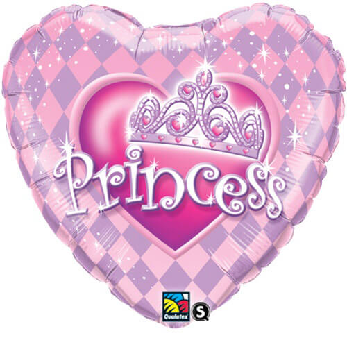 Party Balloon 18" Heart Princess Tiara Foil Balloon