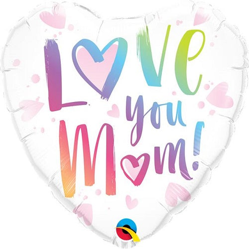 Love You Mom 18" Heart Foil Balloon 