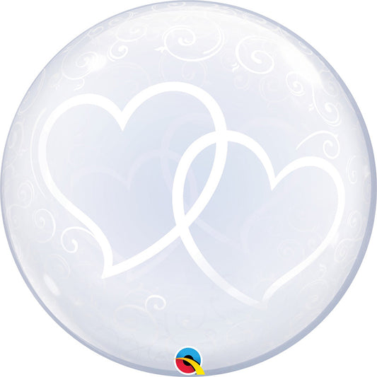 ENTWINED HEART BUBBLE BALLOON  24" 