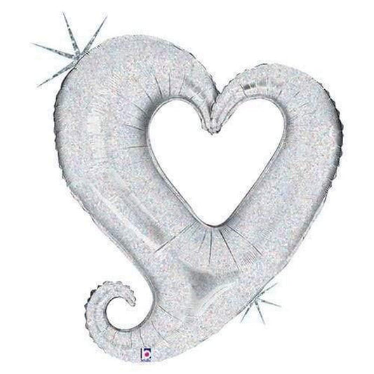 Valentine Day Chain Silver Heart 37" Foil Balloon 