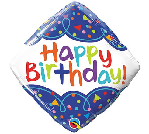 Party Balloons 18" Birthday Scribble Confetti  Foil Balloon