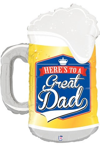Party Balloon Great Dad Beer Mug Foil Balloon 34" 