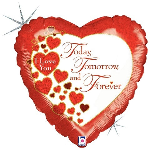 Party Balloons Sparkly Today Tomorrow &amp; Forever Love Balloon