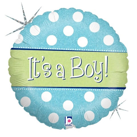 Party Balloon Polka Dots Baby Boy Foil Balloon