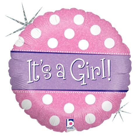 Party Balloon Polka Dots  Baby Girl Foil Balloon