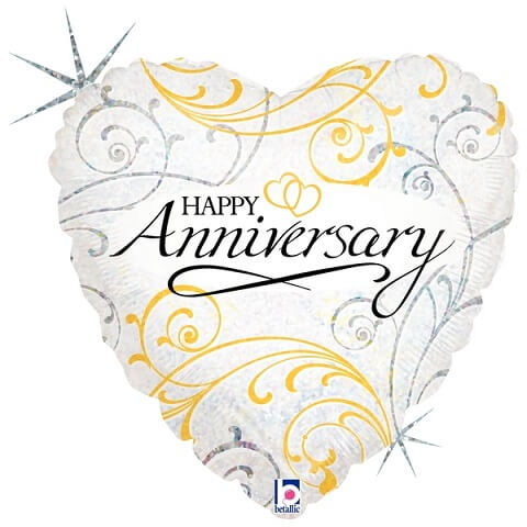 Party Balloon Holographic  Anniversary Foil Balloon 18" 