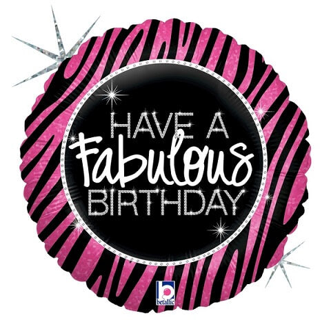 Party Balloon Fabulous Zebra Birthday Foil Balloon 18" 