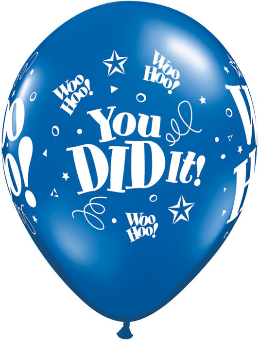 Party  Balloon 11" Woo Hoo! You Did it Latex Balloon-50CT