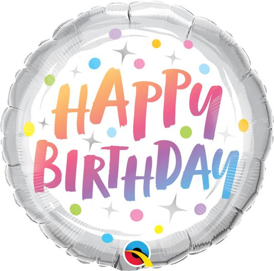 Happy birthday Silver 18" Foil Balloon 