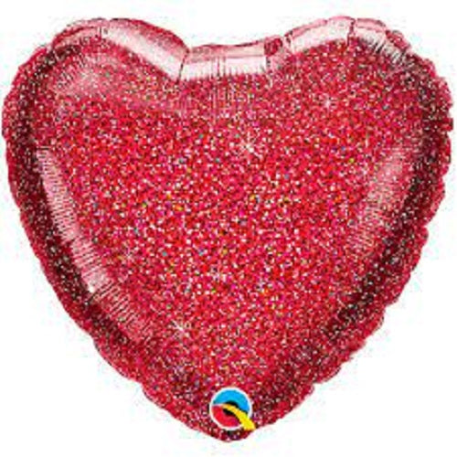 Glittergraphic Red Heart Balloon 18"