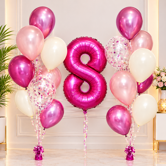 8th Birthday Girl Balloons Bouquets