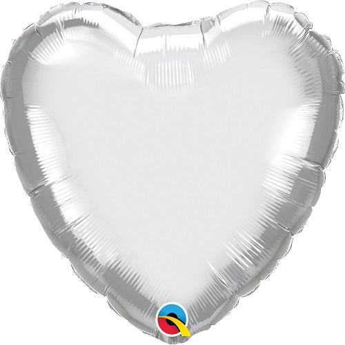 Party Balloon Chrome silver Heart 18" Foil Balloon 