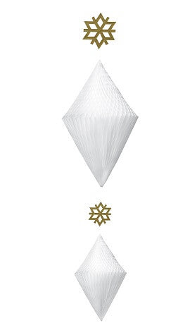 Glossy Golden Cardboard Christmas Honeycomb Decoration 110Centimeter