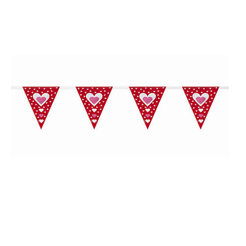 Party Balloons Heart Flag Banner