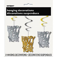 26" Happy New Year Hanging Swirl 3Ct.