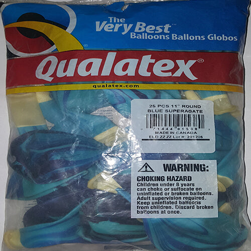 Party  Balloon 11" Superagate Blue Latex Balloon