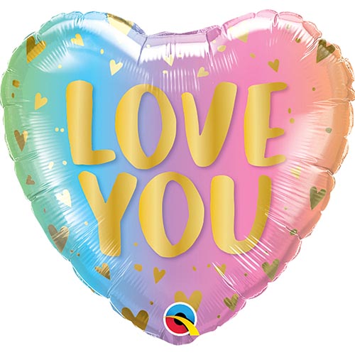Party Balloon 18" Love You Pastel Ombre/Hrts-P	