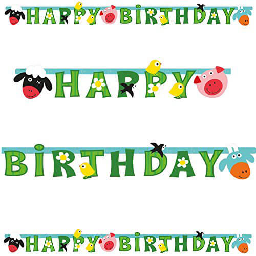 Party Balloon Farm Fun Letter Banner