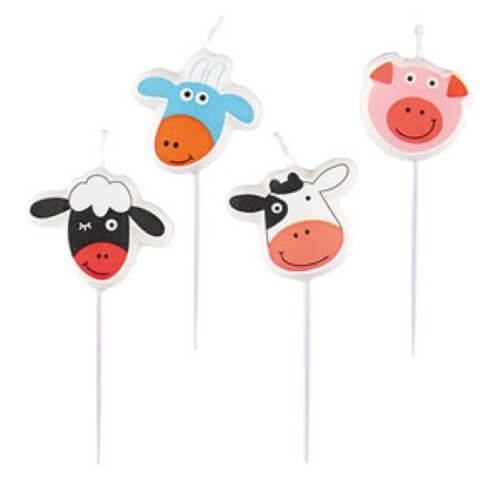 Party Balloon Farm Fun Mini Figure Candles