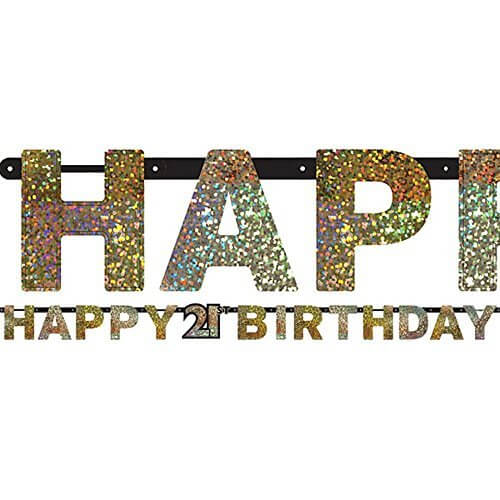 Party Balloon Age 21 Prismatic Letter Banner 