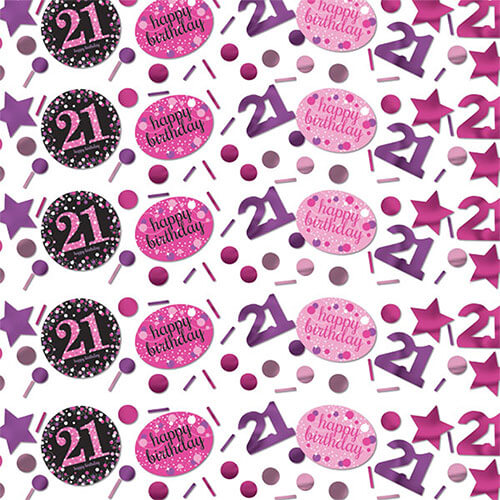 Party Balloon Pink Celebration Age 21 Confetti