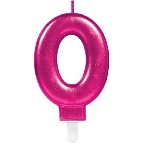 Party Balloon No. 0 Candle - Pink 7.5cm